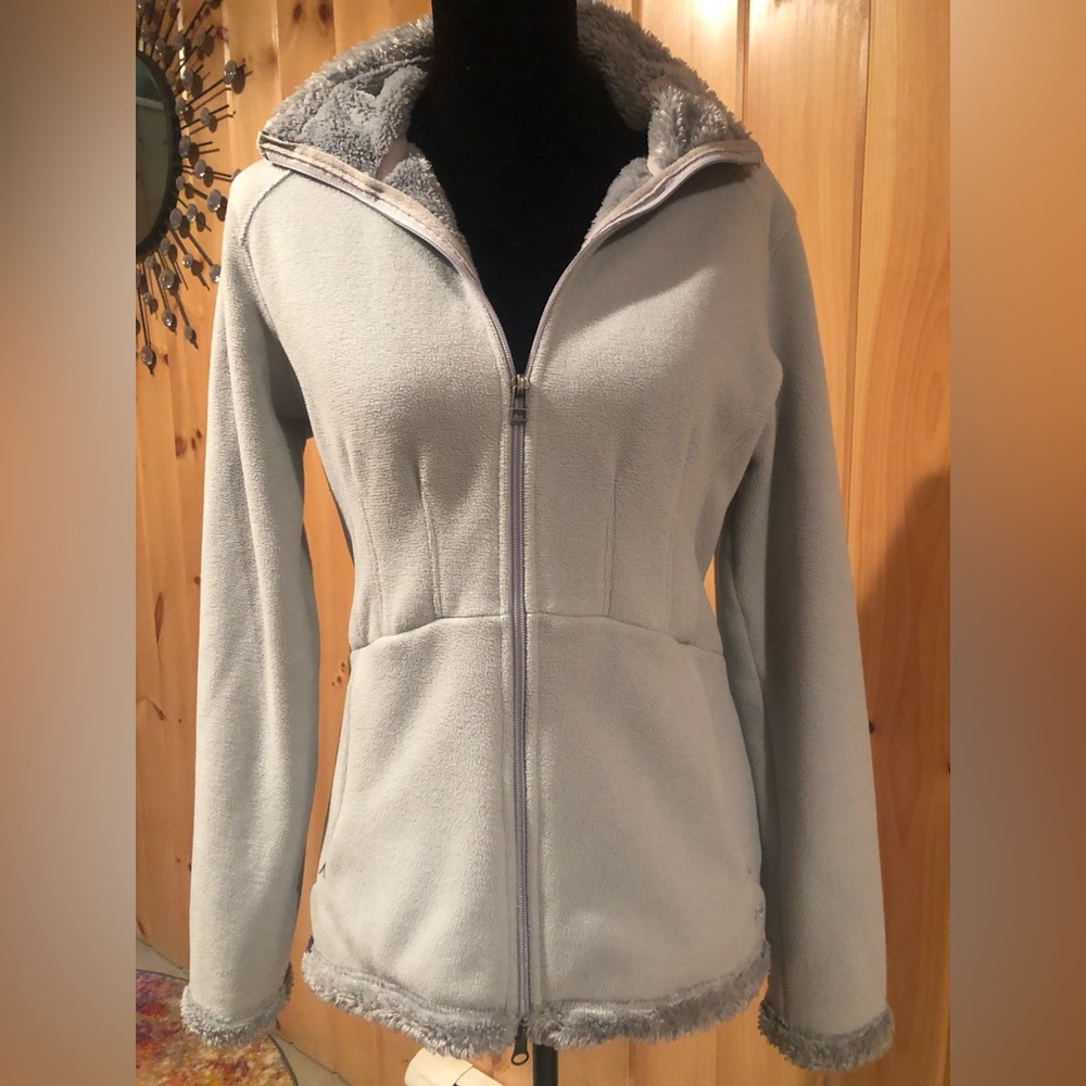 Athleta medium gray fleece jacket, like new!